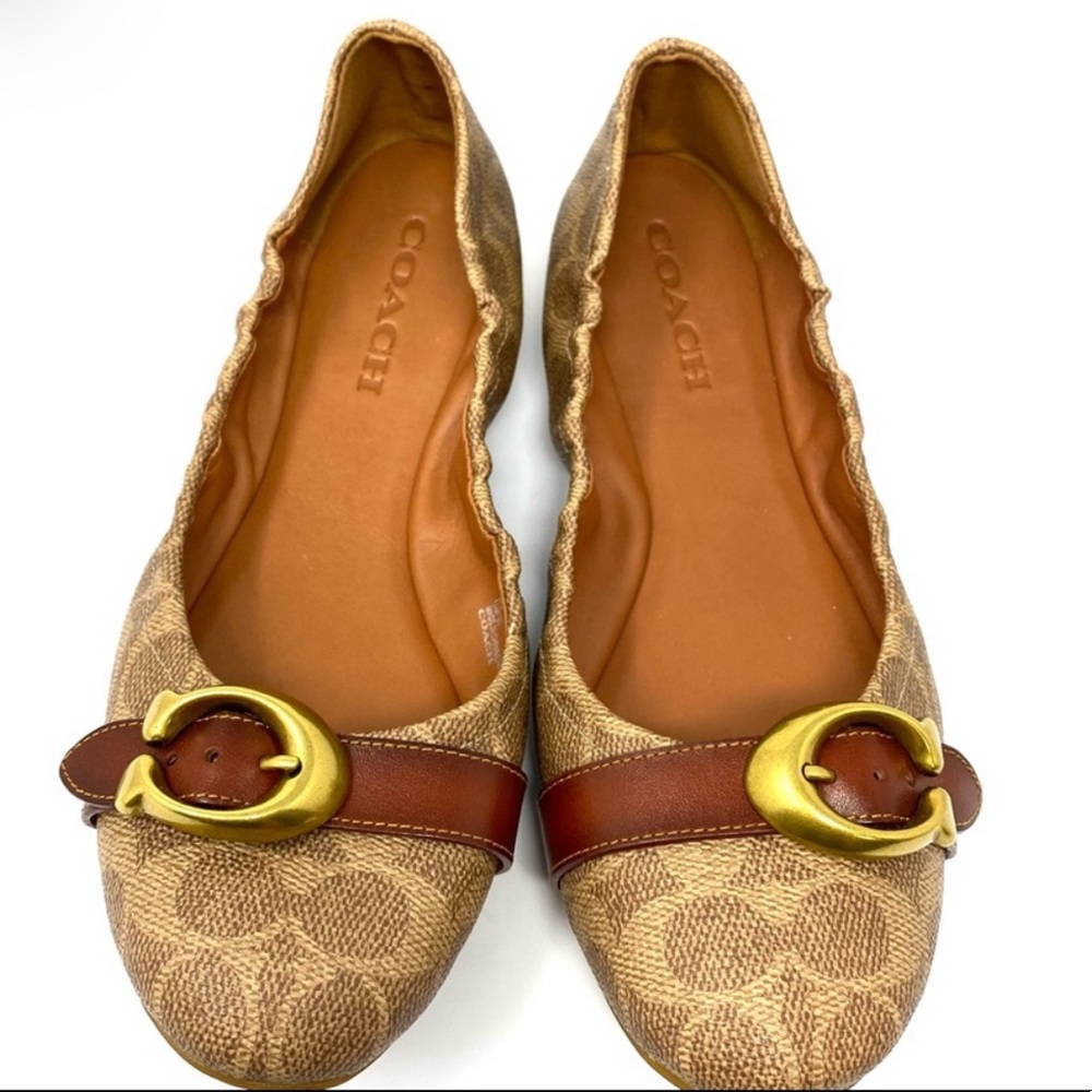 Coach Stanton Ballet Flats with Buckle SZ 10